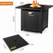 GARTIO 30" Square 50000 BTU Propane Fire Pit Table with Lava Rocks for Outdoor Patio Yard