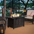 Homall Patio 43 Inch Propane Gas Fire Table 50000 BTU Outdoor Wicker Fire Tables with Glass Beads and PVC Waterproof Cover