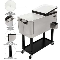 Zimtown Iron Spray Plastic with Tray Cooler with Shelf