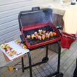Americana 9325U8.181 Portable Electric Cart Grill with Two Folding Tables, Red
