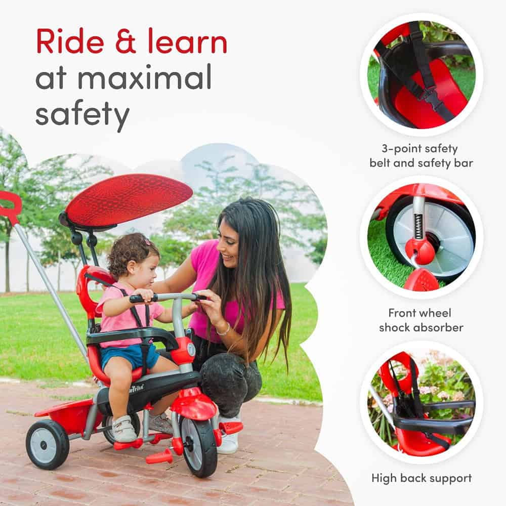 smarTrike Zoom 4 in 1 Baby Toddler Trike Tricycle Toy for 15 to 36 Months, Red smarTrike Zoom 4 in 1 Baby Toddler Trike Tricycle Toy for 15 to 36 Months, Red - Image 3