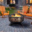 Yaheetech 36" Round Wood Bronze Finish Iron Fire Pit