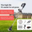 G·PEH Electric Weed Eater Lawn Edger Cordless Grass String Trimmer Cutter 24V &Battery