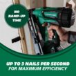 Metabo HPT 18V MultiVolt Angled Cordless Finish Nailer Kit, 15 Gauge, 1-1/4" up to 2-1/2" Angled Finish Nails, NT1865DMAST
