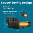 XtremepowerUS In-Ground Swimming Pool Pump Spa 1.75HP Dual Speed High Flow 5,280 GPH 1.5" NPT w/ Slip-On Fitting Included, Filter Basket, 230V XtremepowerUS In-Ground Swimming Pool Pump Spa 1.75HP Dual Speed High Flow 5,280 GPH 1.5" NPT w/ Slip-On Fitting Included, Filter Basket, 230V