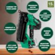 Metabo HPT 18V MultiVolt Angled Cordless Finish Nailer Kit, 15 Gauge, 1-1/4" up to 2-1/2" Angled Finish Nails, NT1865DMAST