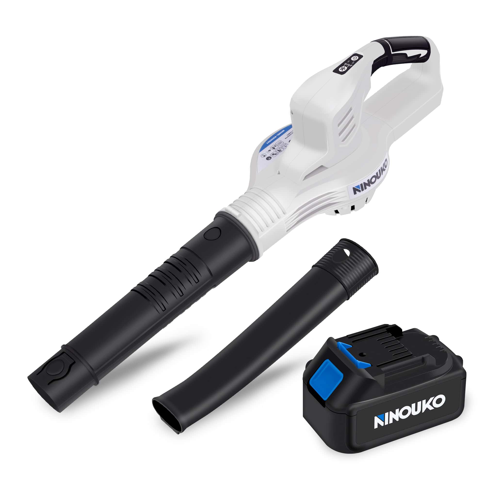 Ninouko 20V Cordless Leaf Blower 150MPH with 4.0Ah Battery and Charger for Lawn Care, Garage, Snow Ninouko 20V Cordless Leaf Blower 150MPH with 4.0Ah Battery and Charger for Lawn Care, Garage, Snow