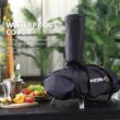 PIZZELLO Pellet Pizza Oven 12" Outdoor Wood Fired Pizza Ovens with Pizza Stone, Pizza Peel, Fold-up Legs, Cover, Thermometer, Chimney - Black