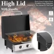 Summit Living 22-Inch Tabletop Griddle Portable Propane Gas Griddle with 3 Burners - Black