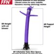 Purple 8 Foot Tall Inflatable Tube Man Air Powered Waving Puppet, Air Blower Motor Included with 6ft Solid Colored Dancer by Feather Flag Nation