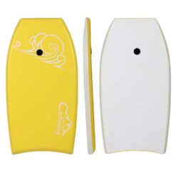 37in Surfboard with Removable Fins Beginner Board for Adults and Kids,Yellow