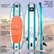 Roc Inflatable Stand Up Paddle Board with Premium sup Accessories & Backpack, Non-Slip Deck, Waterproof Bag, Leash, Paddle and Hand Pump. (Aqua)