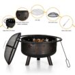 Sophia & William 30" 2 in 1 Outdoor Wood Burning Fire Pit Firepit Bowl with Cooking Grate