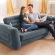 Intex Inflatable Pull-Out Sofa Bed Sleep Away Futon Couch, Queen, Gray (2 Pack)