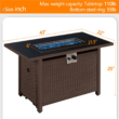 Easyfashion 43inch Outdoor Propane Fire Pit Table for Patio Deck Party, Brown