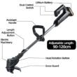 1200w Cordless String Trimmer / Edger Electric Grass Trimmer, 12 Inch Extendable Length, Lightweight, with 1/2 battery for Garden