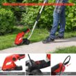 Costway 7.2V Cordless Grass Shear/Shrub Trimmer w/Blades Wheeled Extension Handle