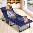 Slsy Folding Bed Cot: 3.3 Inch Mattress, Pillow, 4-Reclining Positions, Camping Guest Bed