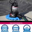 WAYNE WAPC250 1/4 HP Automatic ON/OFF Water Removal Pool Cover Pump