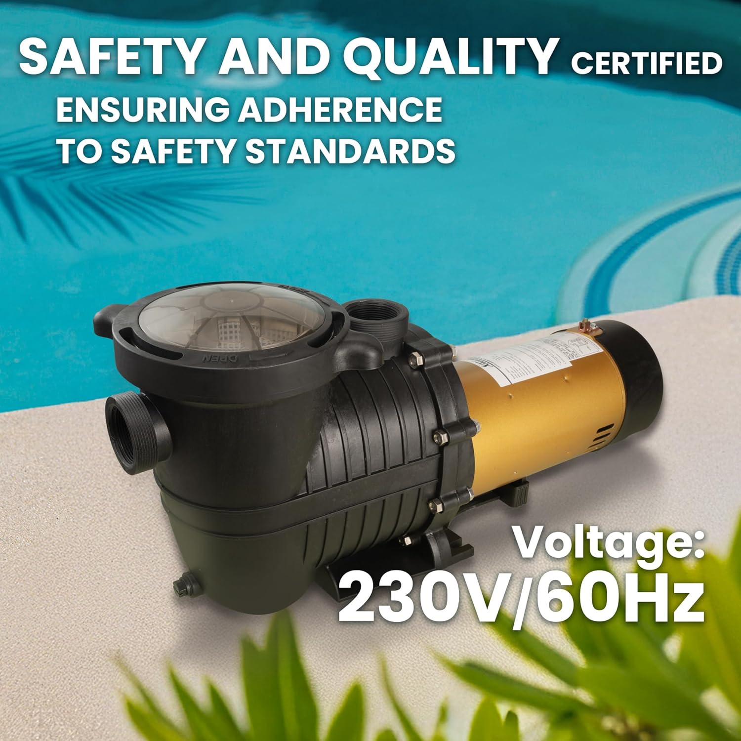 XtremepowerUS In-Ground Swimming Pool Pump Spa 1.75HP Dual Speed High Flow 5,280 GPH 1.5" NPT w/ Slip-On Fitting Included, Filter Basket, 230V XtremepowerUS In-Ground Swimming Pool Pump Spa 1.75HP Dual Speed High Flow 5,280 GPH 1.5" NPT w/ Slip-On Fitting Included, Filter Basket, 230V - Image 5