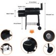 Inolait Outdoor BBQ Grill Charcoal Barbecue Pit Patio Backyard Meat Cooker Smoker