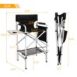 Omysalon 2 PCS 31" Tall Upgraded Director Makeup Artist Chair, Aluminum Frame Supports 300 lbs, Folding Portable,33.8" L x 19.2" W x 45.6" H