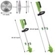 Electric Weed Eater Lawn Edger Cordless Grass String Trimmer Cutter + 2 Batteries
