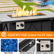 Topeakmart 43in Propane Firepit Table with Water-resistant Cover, 50,000 BTU, Black