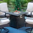 Sophia & William 28 inch Outdoor Gas Fire Pit Table with Lid 50,000 BTU
