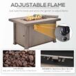 Outsunny 42" Propane Fire Pit Table, 50,000 BTU Wicker-effect Auto-Ignition Gas Fireplace Fire Pits