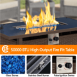 Easyfashion 43inch Outdoor Propane Fire Pit Table for Patio Deck Party, Brown