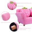 Costway Kids Sofa Strawberry Armrest Chair Lounge Couch w/2 Pillow Children Toddler Pink