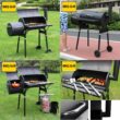 Inolait Outdoor BBQ Grill Charcoal Barbecue Pit Patio Backyard Meat Cooker Smoker