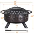 Yaheetech 36" Round Wood Bronze Finish Iron Fire Pit