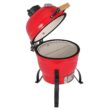 Ktaxon 13in Round Ceramic Charcoal Grill Portable BBQ Grill Smoker for Yard Red
