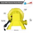 Zoom 1 HP Inflatable Bounce House Blower Air Pump Fan, W4L 750 Watt Zoom 1 HP Inflatable Bounce House Blower Air Pump Fan, W4L 750 Watt