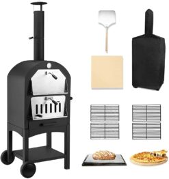 Danrelax Outdoor Pizza Oven Wood Fire with Waterproof Cover