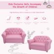 Costway Kids Sofa Princess Armrest Chair Lounge Couch Children Toddler Gift Wood Frame + Sponge + PVC Pink
