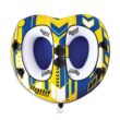 AquaPro Heavy Duty Nylon Deck Style Towable 2 Person Rider, Yellow & Blue