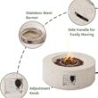 COSIEST Outdoor 28-inch Round Propane Fire Pit Table, 40,000 BTU Concrete Fire Pit