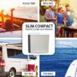 Slim Compact P20 Thermoelectric Iceless 12V Cooler Warmer, 17L / 18 qt Portable Travel Fridge, Grey and White, Made in North America