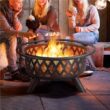 Yaheetech 36" Round Wood Bronze Finish Iron Fire Pit