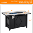 Topeakmart 43in Propane Firepit Table with Water-resistant Cover, 50,000 BTU, Black