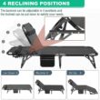 ABORON Portable Folding Camping Cot with 2 Sided Mattress & Pillow, Adjustable 4-Position Adults Reclining Folding Chaise, Folding Guest Bed