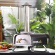 PIZZELLO Outdoor Pizza Oven 12" Propane & Wood Fired Dual Fuel with Gas Burner, Wood Tray, Pizza Stone, Pizza Peel, Carry Bag, Thermometer - Black