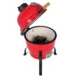 Winado 13in Round Ceramic Charcoal Grill for Outdoor Barbecue, Camping, BBQ Coal Grill Red