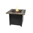 Cayden by Endless Summer, 30" Square LP Gas Fire Table with Faux Wood Mantel