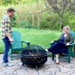 George Oliver Jahidul Crossweave 36" Round Wood-Burning Steel Outdoor Fire Pit with Screen George Oliver Jahidul Crossweave 36" Round Wood-Burning Steel Outdoor Fire Pit with Screen