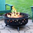 George Oliver Jahidul Crossweave 36" Round Wood-Burning Steel Outdoor Fire Pit with Screen George Oliver Jahidul Crossweave 36" Round Wood-Burning Steel Outdoor Fire Pit with Screen
