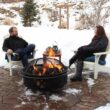 George Oliver Jahidul Crossweave 36" Round Wood-Burning Steel Outdoor Fire Pit with Screen George Oliver Jahidul Crossweave 36" Round Wood-Burning Steel Outdoor Fire Pit with Screen
